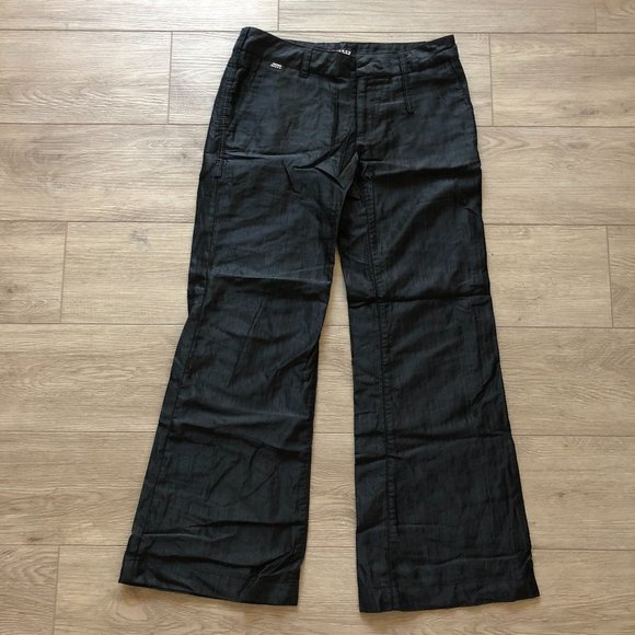 M60 Miss Sixty Luxury Trouser Shinning Wide-Leg Work Pants Black 29 RARE - Picture 1 of 4